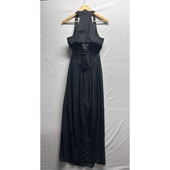 Studio Y Women’s 7/8 Maurice’s Black Halter Sheer Slip Dress Open Back NWT *flaw - Picture 6 of 9